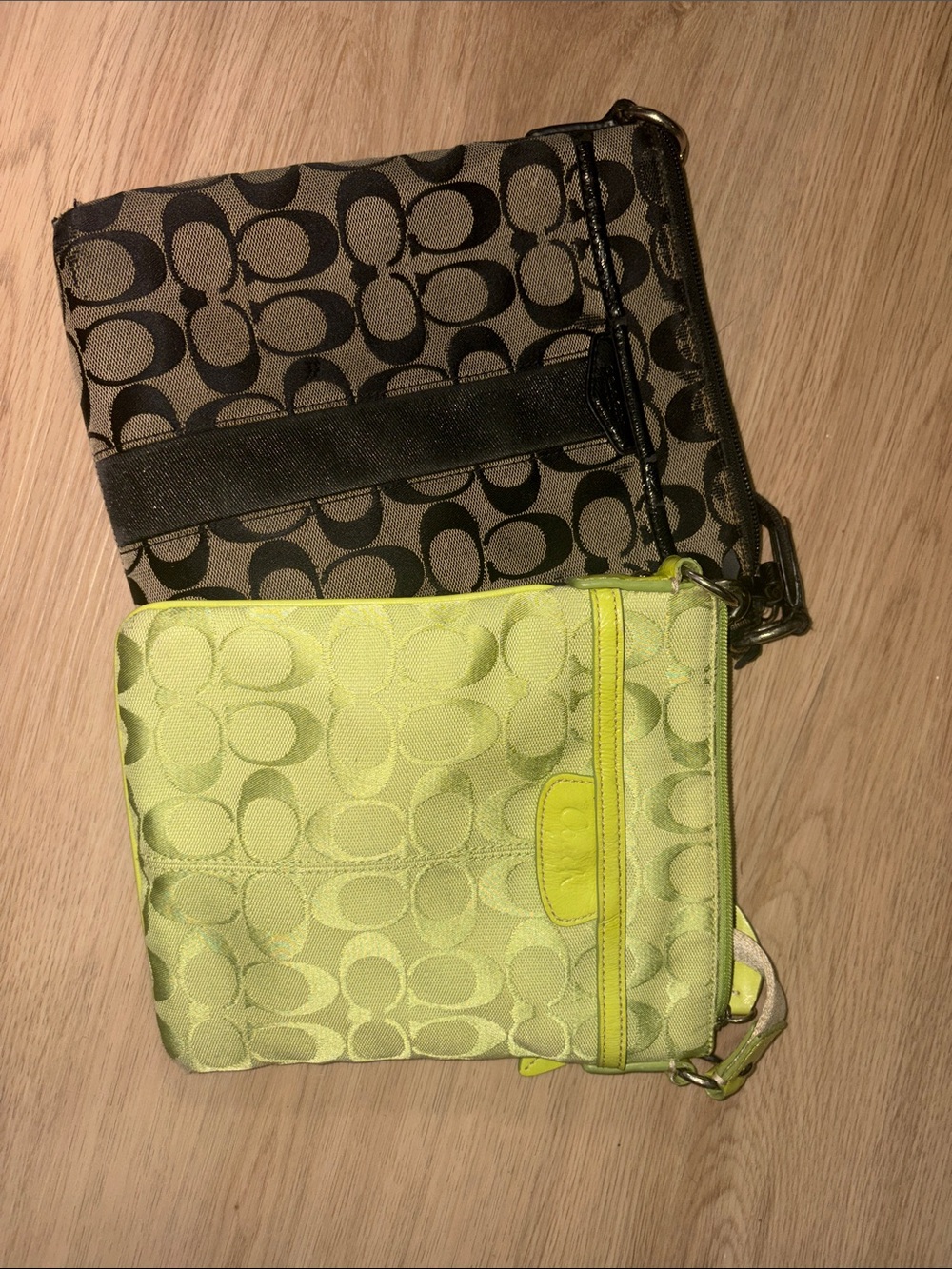 Coach purse Set in Lime Green and Black